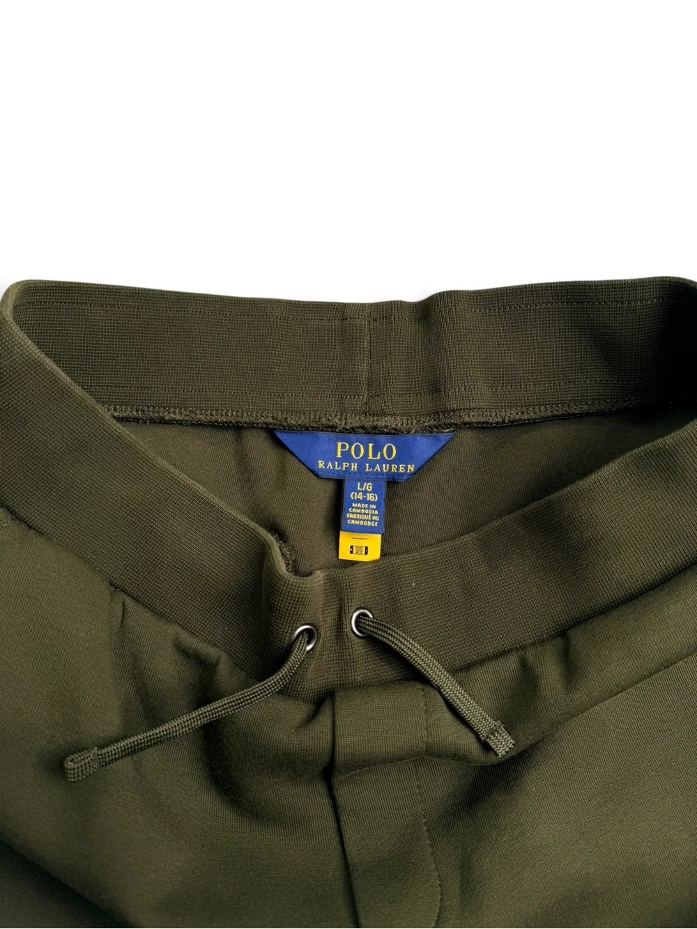 Polo Ralph Lauren Boys L 14-16 Olive Green Jogger Sweatpants Pony Logo
